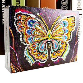 Special-formet Diamant Maleri DIY Butterfly Harpiks smykkeskrin Beholdere Desktop Dekorativ Opbevaring Arrangør Tilfælde Dropship