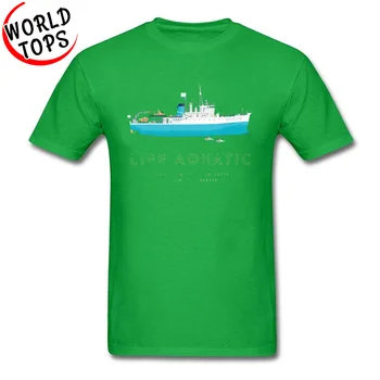 Klassisk herre T-Shirts Fritid Sweatshirts Crewneck Komfortable Tshirt The Life Aquatic with Steve Zissou Dampskib t-shirts Mænd