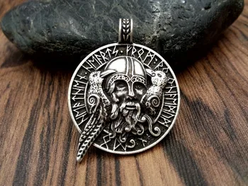 1stk mode halskæde smykker odin med ravens viking vedhæng viking amulet raven vedhæng norrøne smykker odin vedhæng