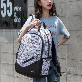 Camouflage print school-rygsæk med Stor kapacitet ortopædisk skoletaske til drenge, piger, værdiboks til Bærbar rygsække teenager Nylon skoletasker