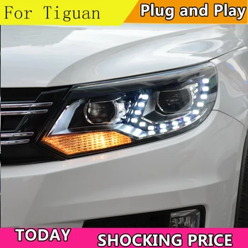 Bil Styling for VW Tiguan Forlygter 2013 Nye Tiguan LED Forlygte LED KØRELYS Bi-Xenon Optik Forlygter Høj Lav Beam Parkering