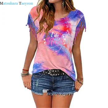 Sommeren Nye Mode Manicure t-shirt med Print Kvinder tshirt Bomuld Casual Sjove T-Shirt Kvast Tie-farvet Top Tee Tøj