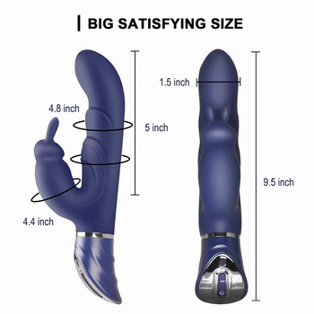G Spot Rabbit Dildo Vibrator Orgasme sexlegetøj USB-Opladning Kraftfulde Onani Sex Legetøj til Kvinder Vandtæt voksen Sex produkt