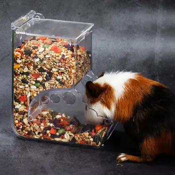 Hamster-Arkføder Automatisk Gennemsigtig Mad Dispenser Pet Feeder Samll Dyr Mad Skål til Hamster, marsvin Mad Beholder