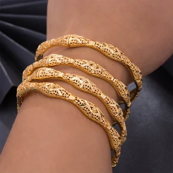 Wando 1stk/masse Guld Farve Armringe Kvinder Mænd Afrikanske Smykker Arabiske mellemøstlige Ornamenter Dubai bryllupsgave Armbånd