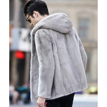 Den nye efterår/vinter mænds pels er inspireret af mink-pels, mænds short hooded jakke