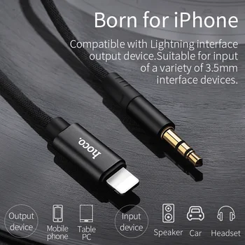 HOCO Adapter Kabler til iPhone 11 Pro Max 8 7 AUX Audio Hovedtelefoner Converter for lyn til 3,5 mm Adaptere Hovedtelefon Jack Kabel