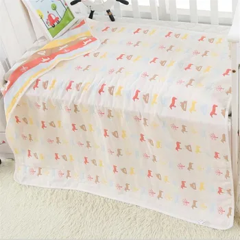110*110cm baby-blød spædbarn bad håndklæde gaze åndbar tæppe, sengetøj dække swaddle børn seks lag økologiske håndklæde tæppe