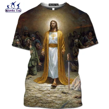 Mamba top Christian shirt homme Gud kortærmet T-shirt 3D Jesus Amen Katolicismen tee nye mode sjov sommer Korte ærmer Streetwear